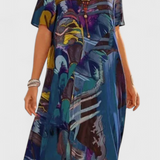 Lidia Vestido Transpirable con Estampado Moderno