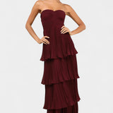 June Vestido con Volantes y Escote Corazón