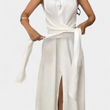 Meryl Vestido Camisero con Botones y Lazo Ajustable