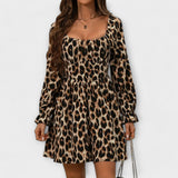 Catarina - Vestido corto con estampado de leopardo