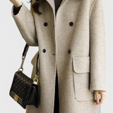 Camille Abrigo de Lana Clásico de Doble Botonadura