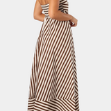 Rosa Vestido Fruncido Convertible con Encanto Nocturno