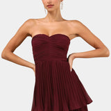 June Vestido con Volantes y Escote Corazón