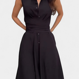 Meryl Vestido Camisero con Botones y Lazo Ajustable