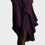 Vestido maxi asimétrico de punto con cuello alto Teresa, detalle 3