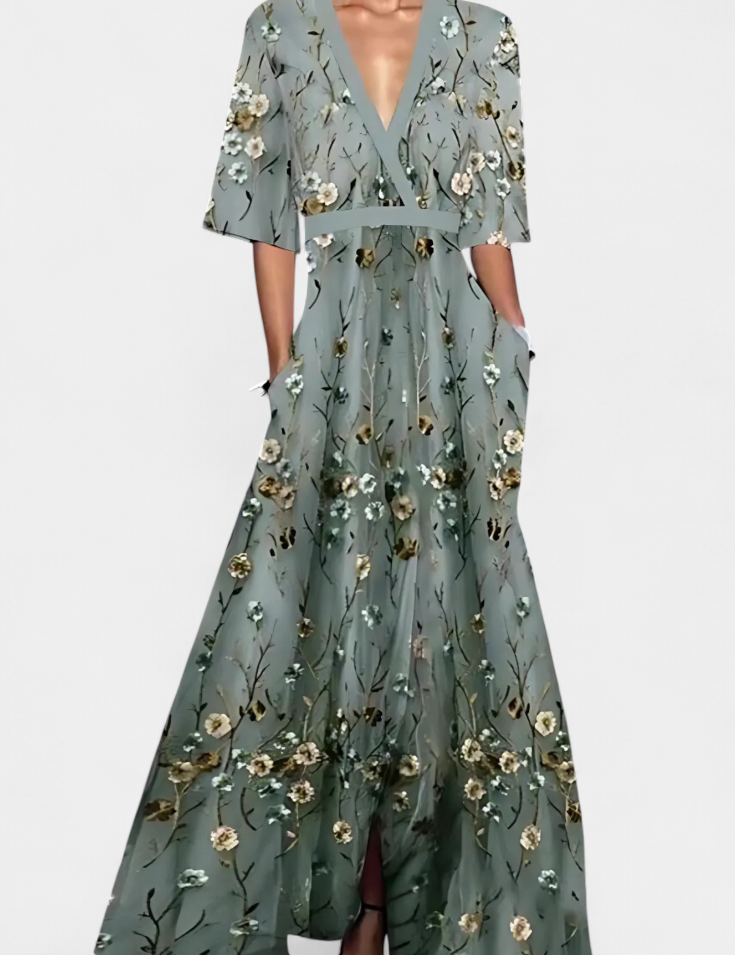 Daphne Vestido Envoltura Floral Elegante