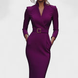 Inês - Vestido elegante con cinturón