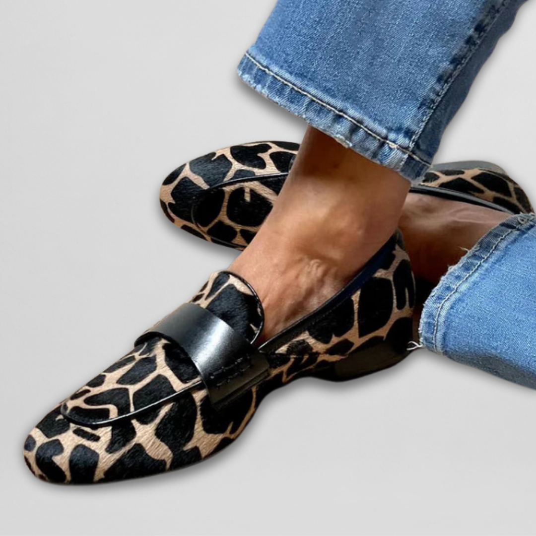 Lucía - Mocasines clásicos con estampado de leopardo