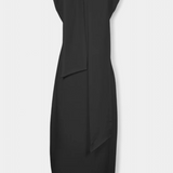 Aphrodite Vestido Asimétrico con Botones Dorados Decorativos