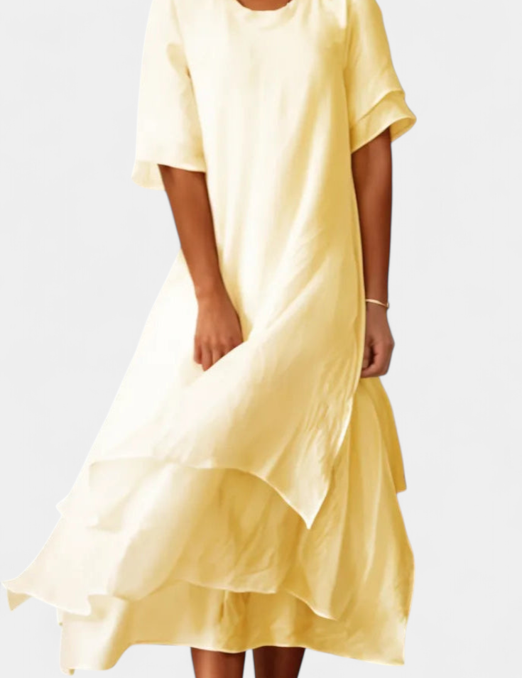 Eloise Vestido de Algodón en Capas Elegante