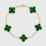 Pulsera con Motivo de Trébol y Elegancia Baño de Oro