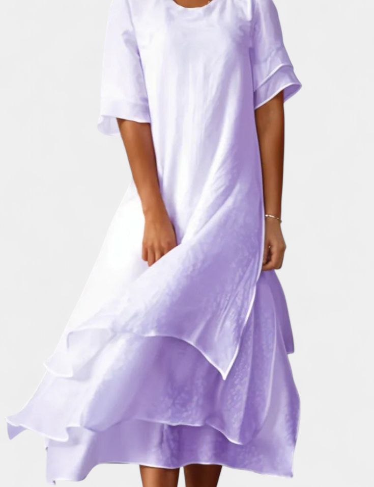 Eloise Vestido de Algodón en Capas Elegante