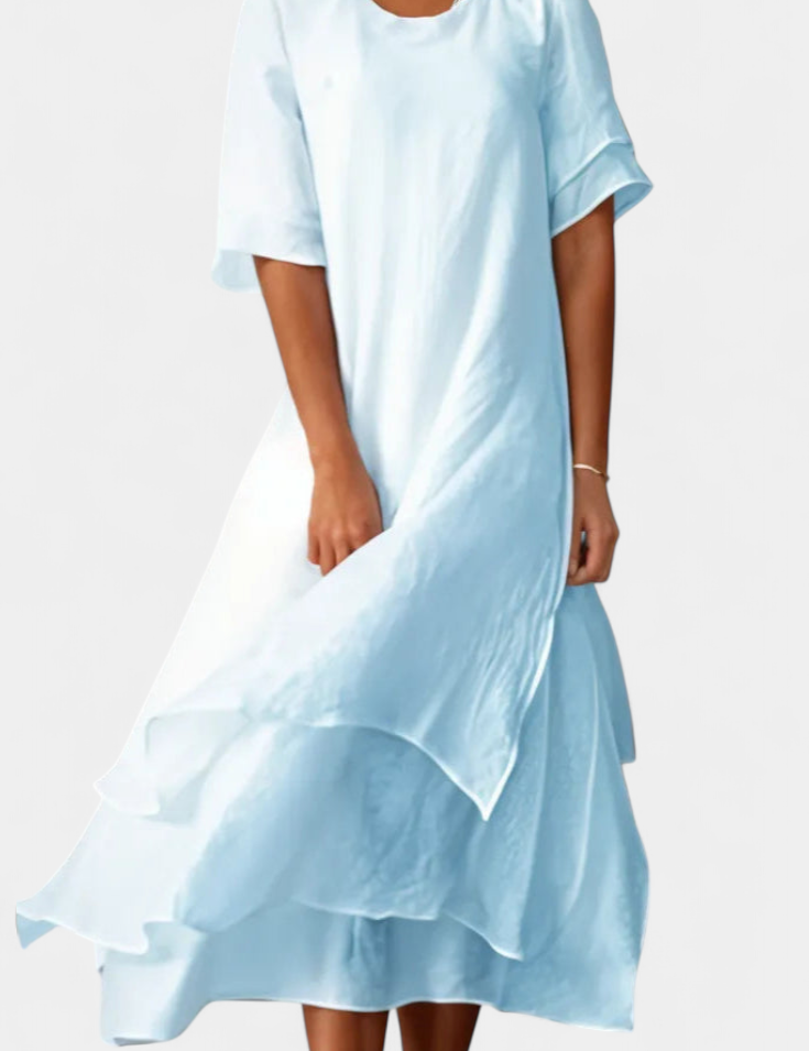 Eloise Vestido de Algodón en Capas Elegante