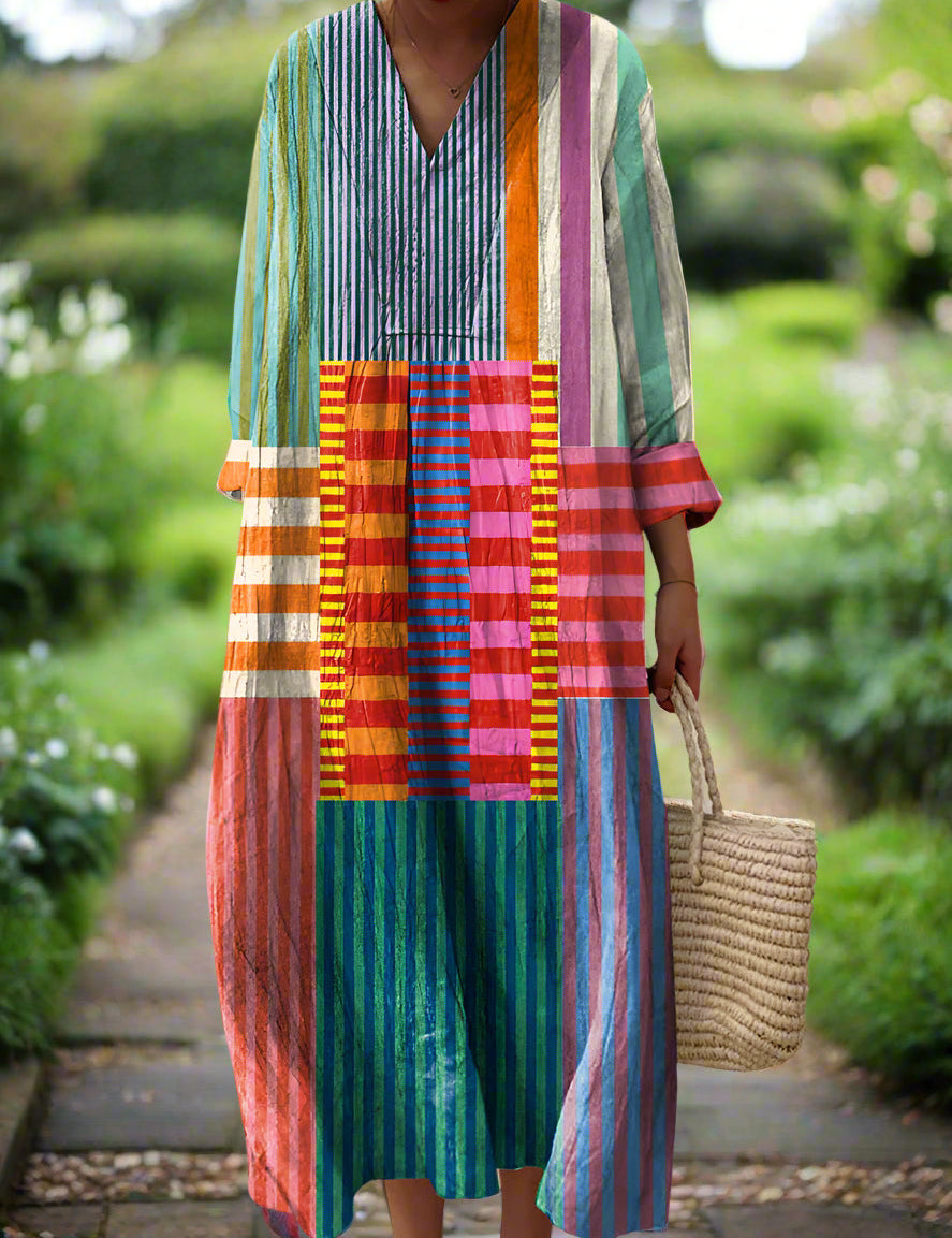 Lia™ | Vestido de arte geométrica atemporal