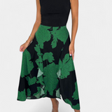 Raquel Vestido con Top de Punto y Falda Floral con Abertura