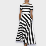 Lúcia - Vestido maxi a rayas hecho a mano