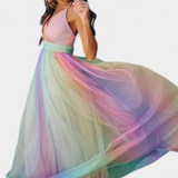 Gretchen Vestido de Rayas Multicolor con Escote en V