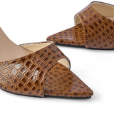 Sandalias de tacón alto con punta abierta y sin correa en el tobillo