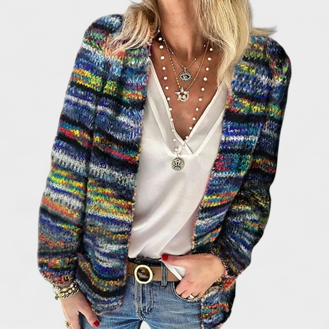 Jaiane - Cálido cárdigan multicolor