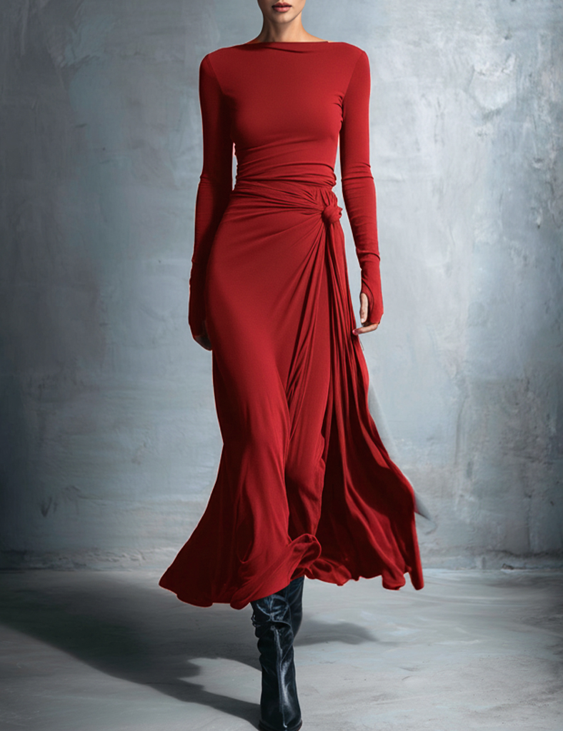 Naiara | Vestido maxi con nudo lateral