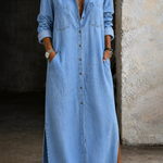 Vestido vaquero de botones Rosaura, vista frontal