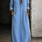 Vestido vaquero de botones Rosaura, vista frontal