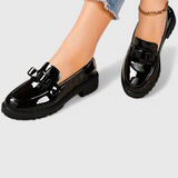 Zinnia Mocasines con Detalle de Lazo y Tacón Bloque