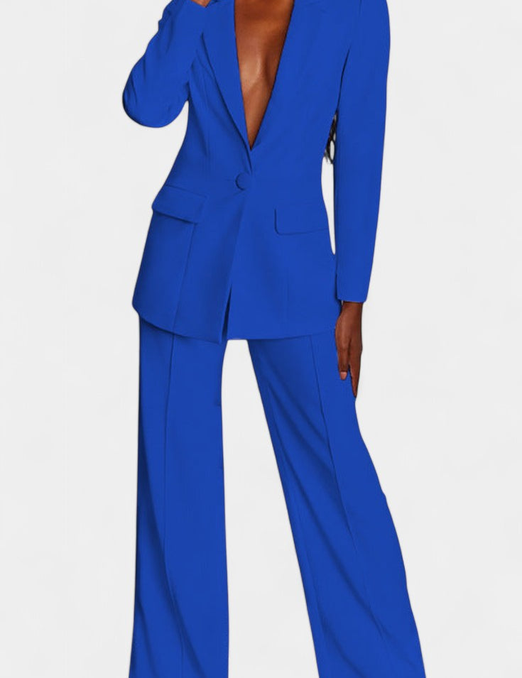 Marnie Conjunto de Blazer a Medida y Pantalones de Pierna Ancha