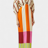 Alison Vestido Suave con Escote Frontal y Mangas Abullonadas