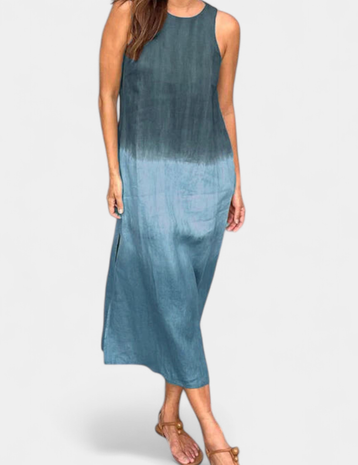 Taerra Vestido Sin Mangas con Estilo Tie-Dye en Degradé