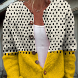 Sabine | Cárdigan con puntos en crema y amarillo