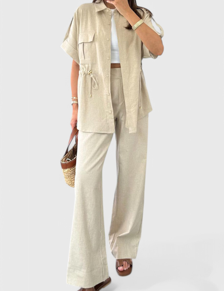 Lani Conjunto de Camisa y Pantalones de Dos Piezas Relaxed