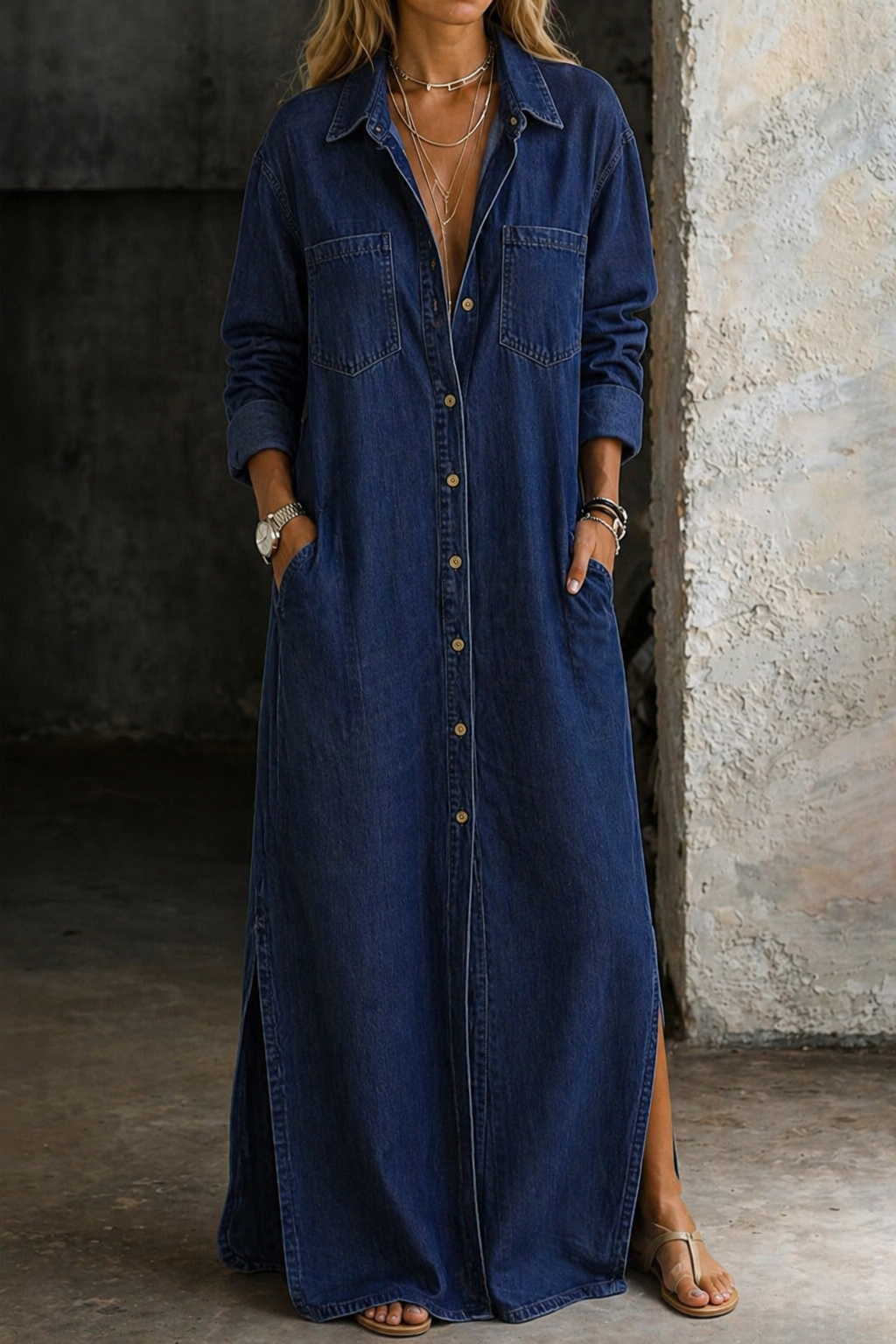 Vestido vaquero de botones Rosaura, detalle 2
