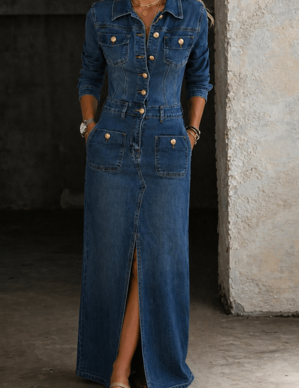 Chaqueta vaquera clásica y cómoda Leila, vista frontal