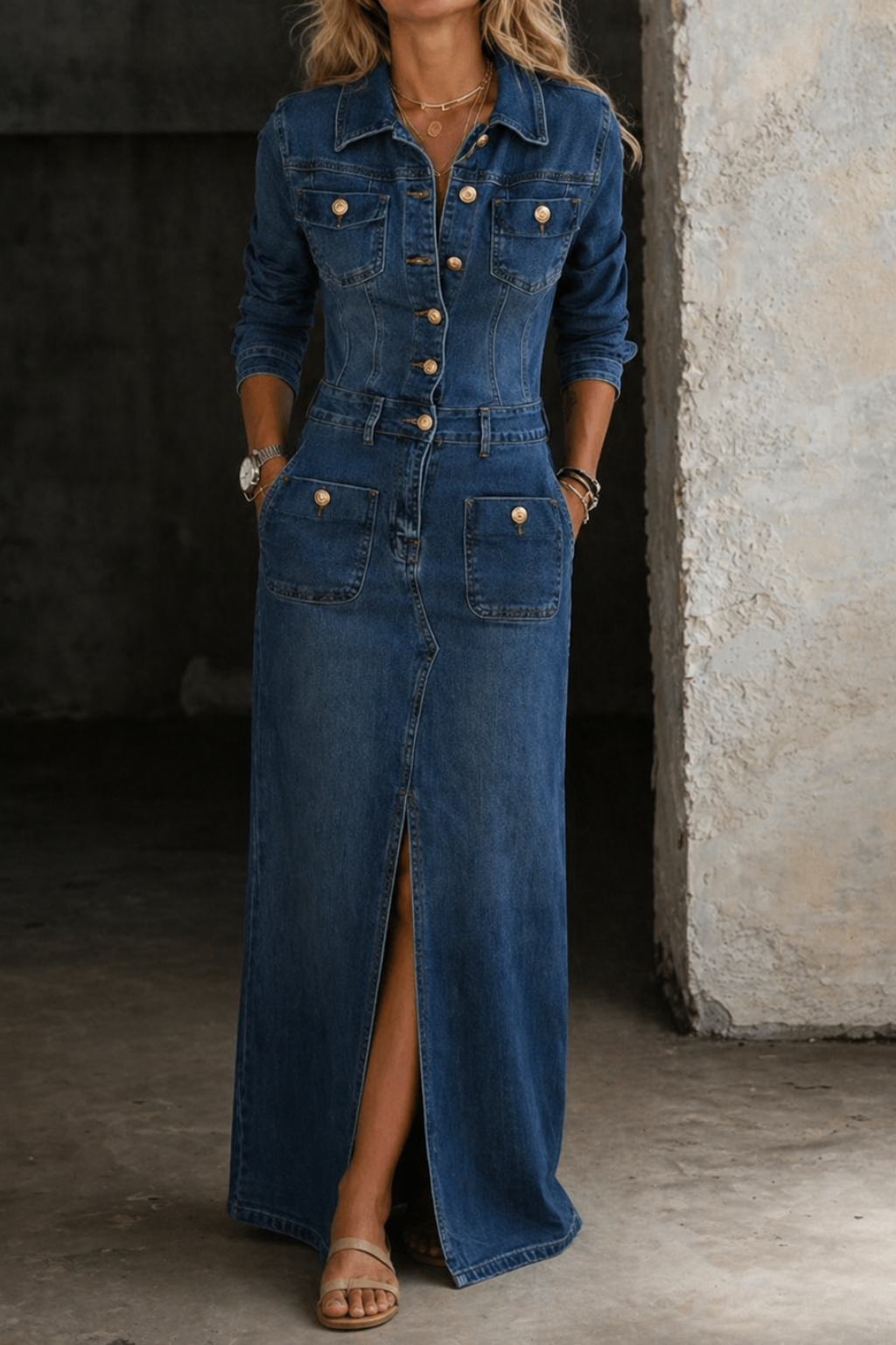 Chaqueta vaquera clásica y cómoda Leila, vista frontal