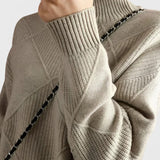 Jasmine Jersey de Cuello Alto de Cachemira