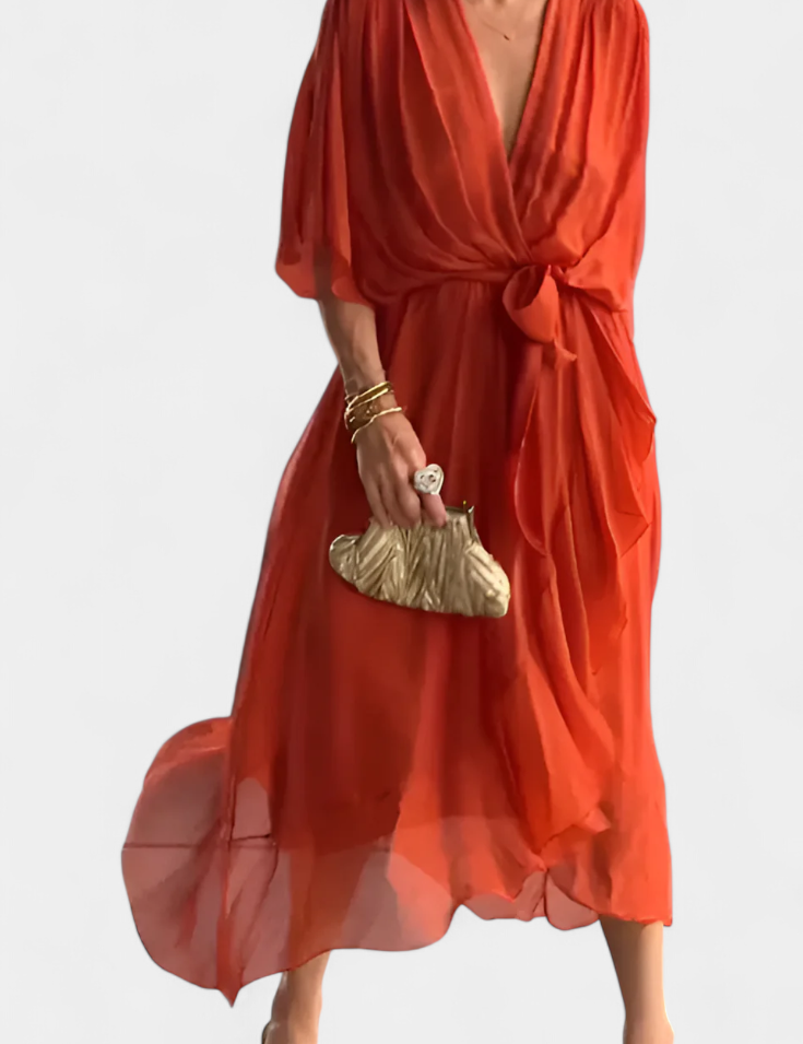 Luisa Vestido Flowy con Escote en V