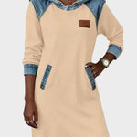 Vestido sudadera con capucha de efecto vaquero Azahara, conjunto completo