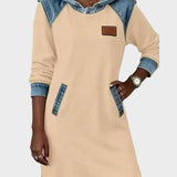 Vestido sudadera con capucha de efecto vaquero Azahara, conjunto completo