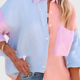 Juniper Blusa de Botones en Bloque de Color