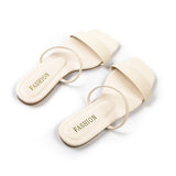 Sandalias Planas de Punta Cuadrada Básicas