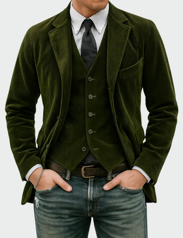 Eduardo | Conjunto de 2 piezas: Blazer y Chaleco de Pana