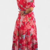 Lina Vestido Floral con Escote en V
