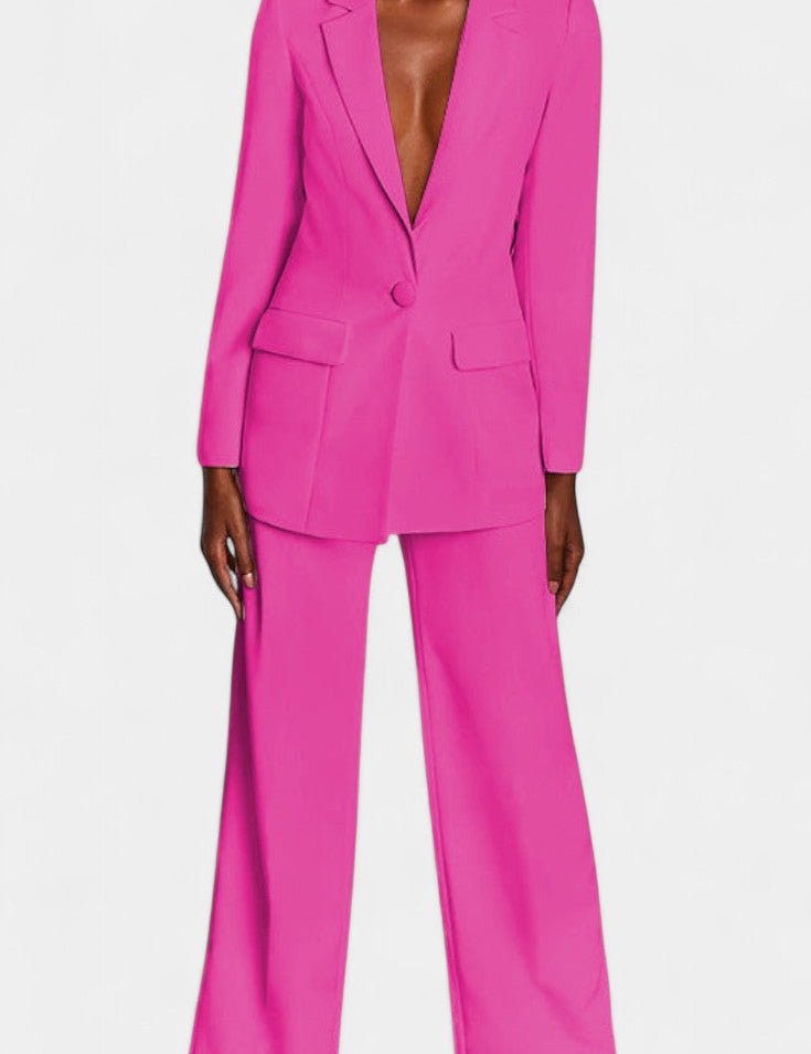 Marnie Conjunto de Blazer a Medida y Pantalones de Pierna Ancha