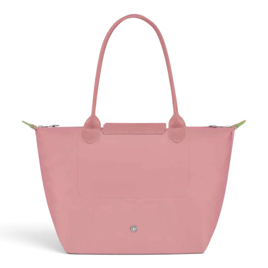 Bolso shopper plegable Ariadna, rosa antiguo, detalle del material