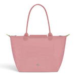 Bolso shopper plegable Ariadna, rosa antiguo, detalle del material