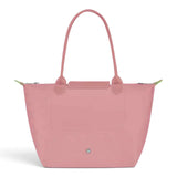 Bolso shopper plegable Ariadna, rosa antiguo, detalle del material