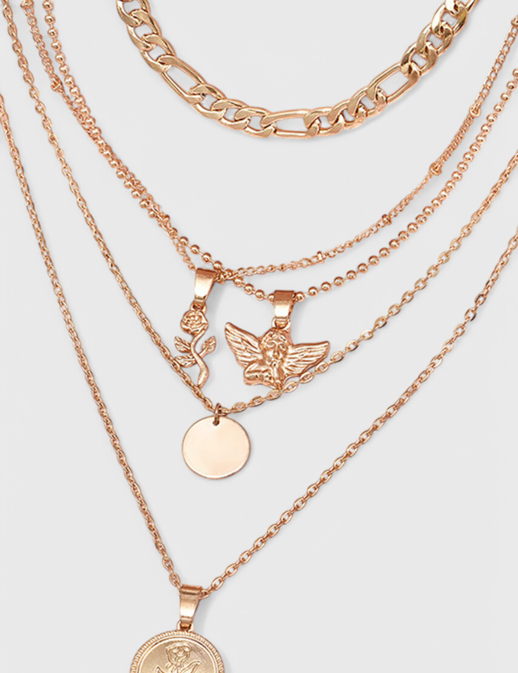 Collar Capa de Rosa y Ángel