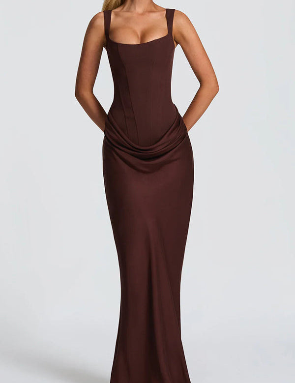 Leonor | Vestido maxi de escote cuadrado