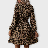 Beatriz - Vestido corto con estampado de leopardo